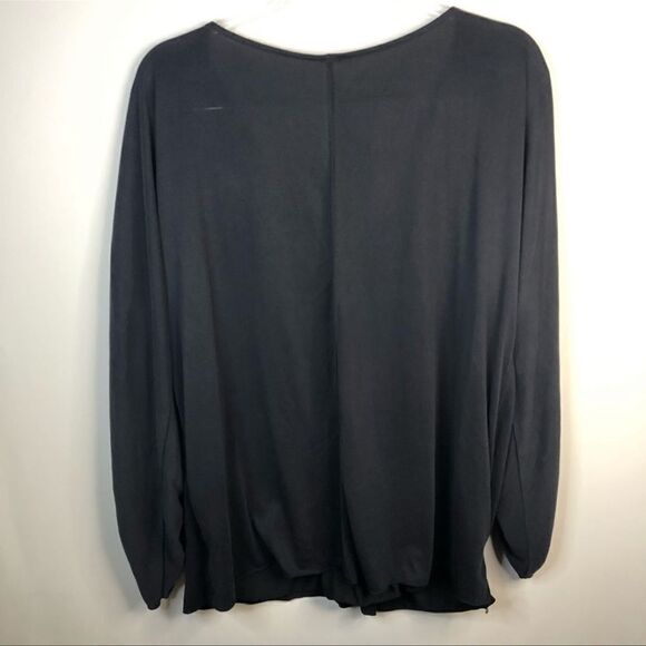 Free People Black Wrap Top Cinche Drawstring Top XS - Picture 3 of 4